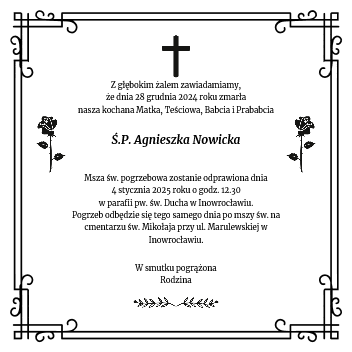Nekrolog - Agnieszka Nowicka