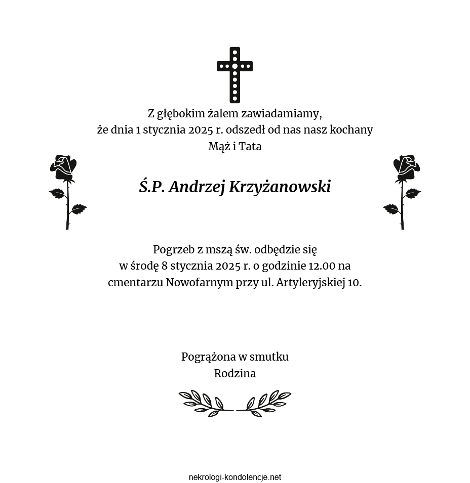 Nekrolog - Andrzej Krzyżanowski Nekrolog - Andrzej Krzyżanowski
