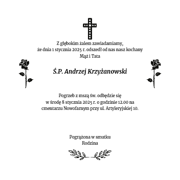 Nekrolog - Andrzej Krzyżanowski