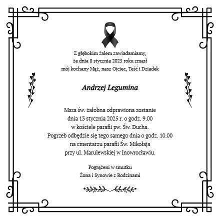 Nekrolog - Andrzej Legumina
