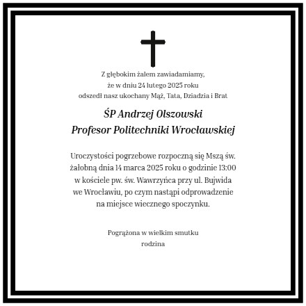 Nekrolog - Andrzej Olszowski