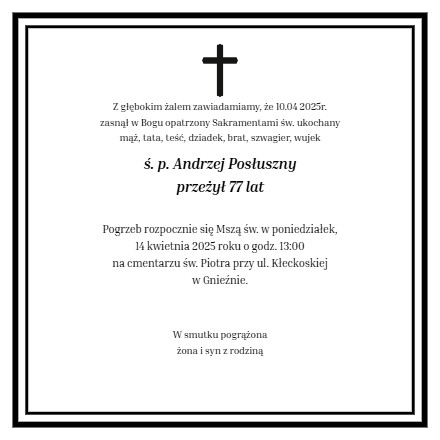 Nekrolog - Andrzej Posłuszny