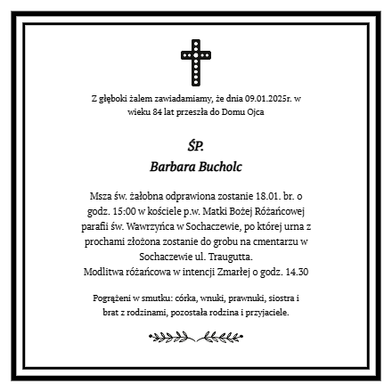 Nekrolog - Barbara Bucholc