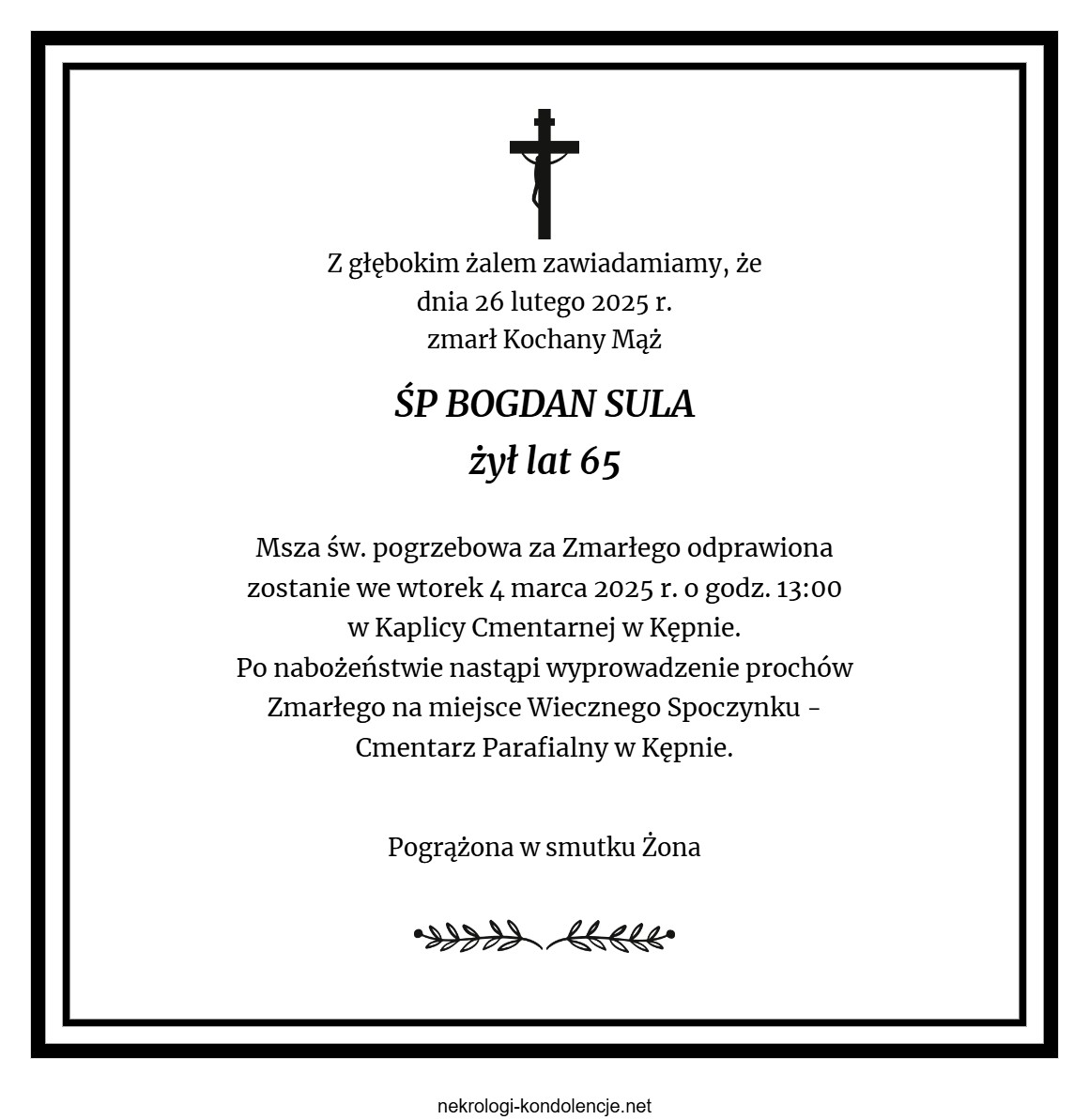 Nekrolog - Bogdan Sula Nekrolog - Bogdan Sula