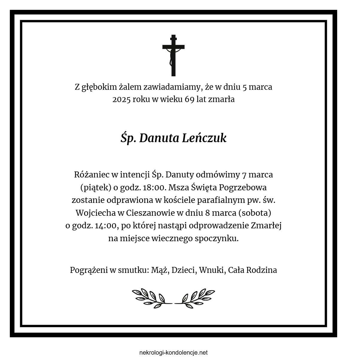 Nekrolog - Danuta Leńczuk Nekrolog - Danuta Leńczuk