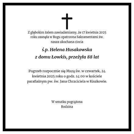 Nekrolog Helena Husakowska