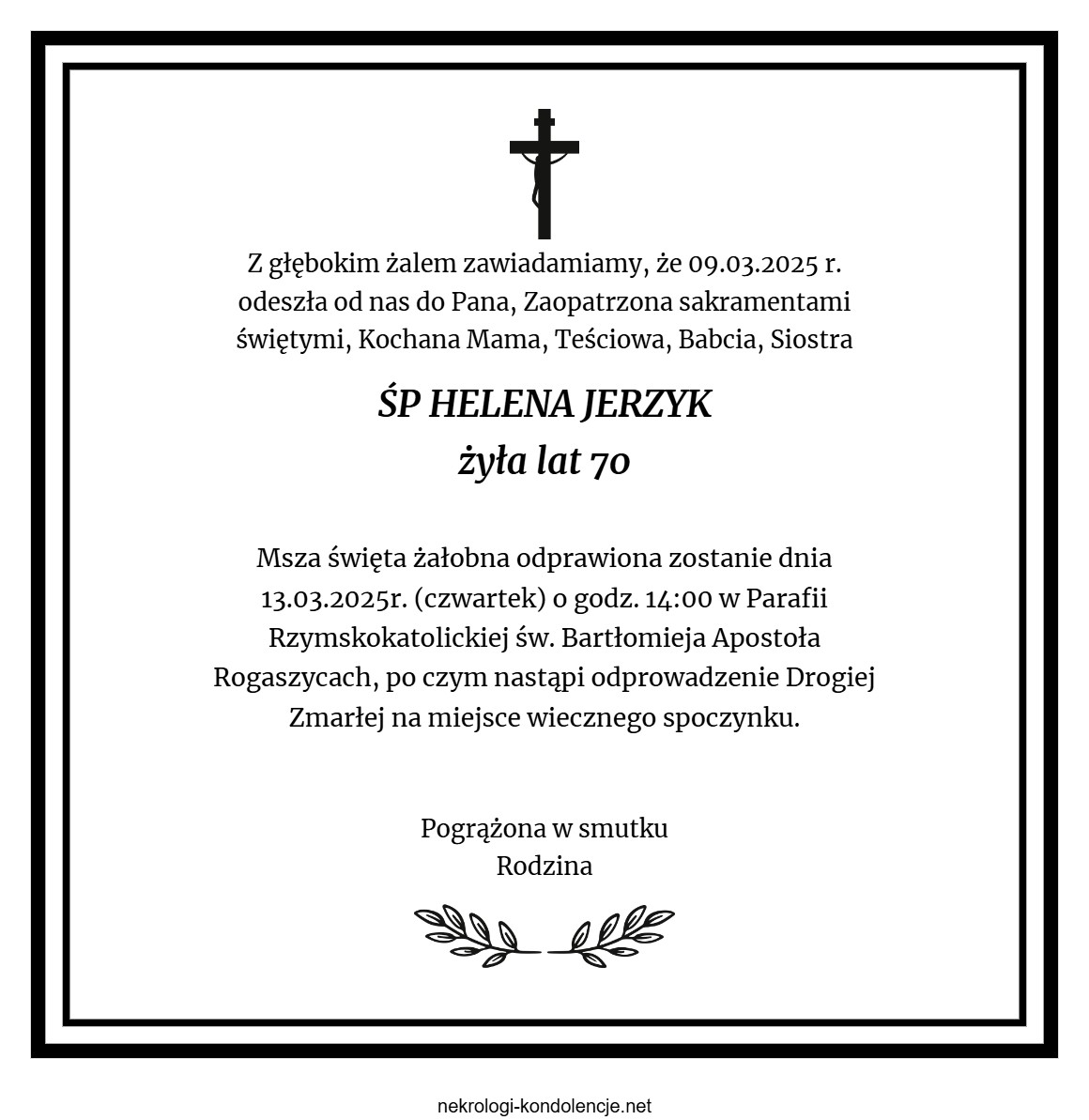 Nekrolog - Helena Jerzyk Nekrolog - Helena Jerzyk