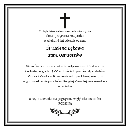 Nekrolog - Helena Łękawa