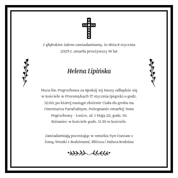 Nekrolog - Helena Lipińska
