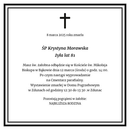 Nekrolog - Krystyna Morawska