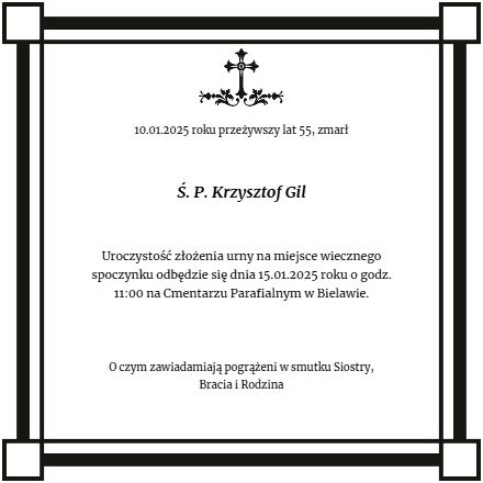 Nekrolog - Krzysztof Gil
