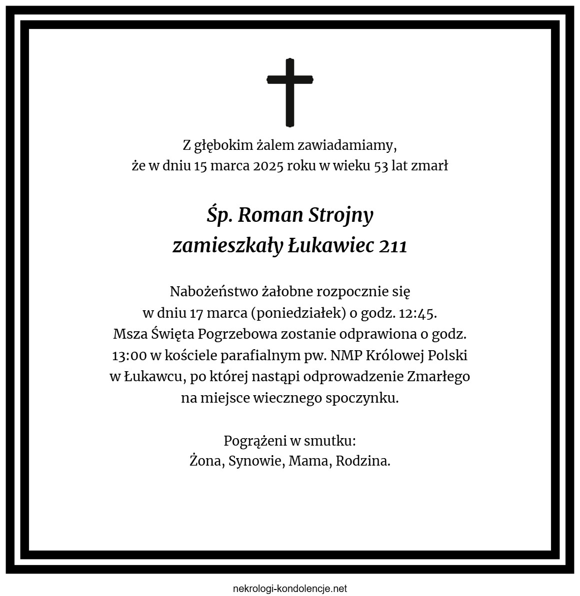 Nekrolog - Roman Strojny