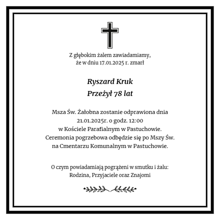 Nekrolog - Ryszard Kruk