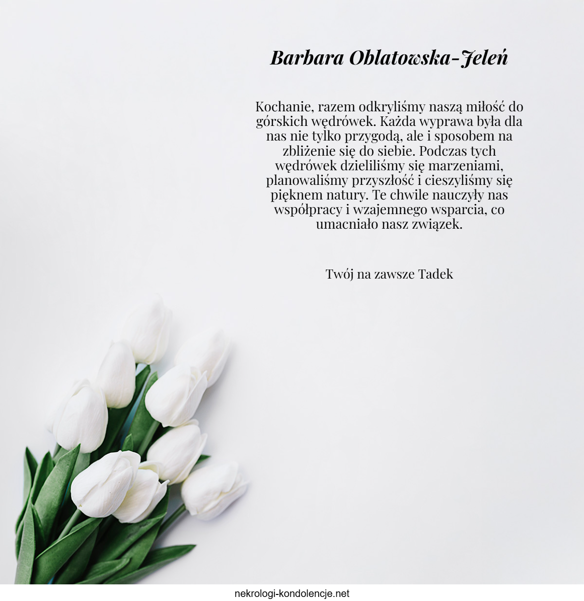 Wspomnienie - Barbara Oblatowska-Jeleń
